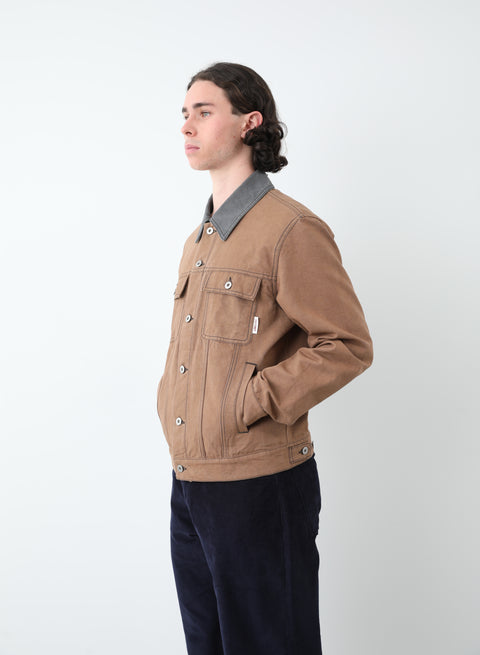 CANVAS JACKET WOVEN BROWN