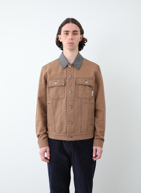 CANVAS JACKET WOVEN BROWN