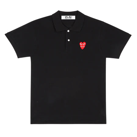 Double Heart Polo Black