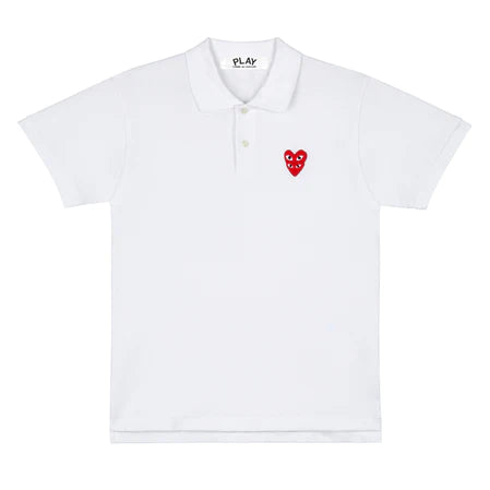 Double Heart Polo White