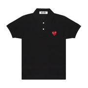 Small Red Heart Polo - Black