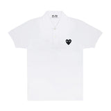 Small Black Heart Polo - White