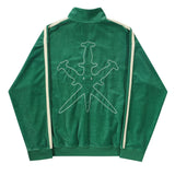 Velour Track Jacket Green