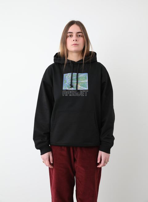 PAINTING HOODIE KNIT BLACK