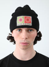 PATCH BEANIE KNIT BLACK