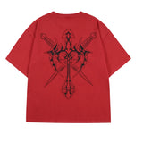 Cracked Cross Dagger T-Shirt Red