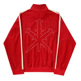 Velour Track Jacket Red