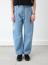 VARSITY STRAIGHT DENIM TROUSERS WOVEN