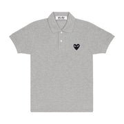 Small Black Heart Polo - Gray