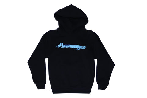 Psychworld Blue Logo Black Hoddie